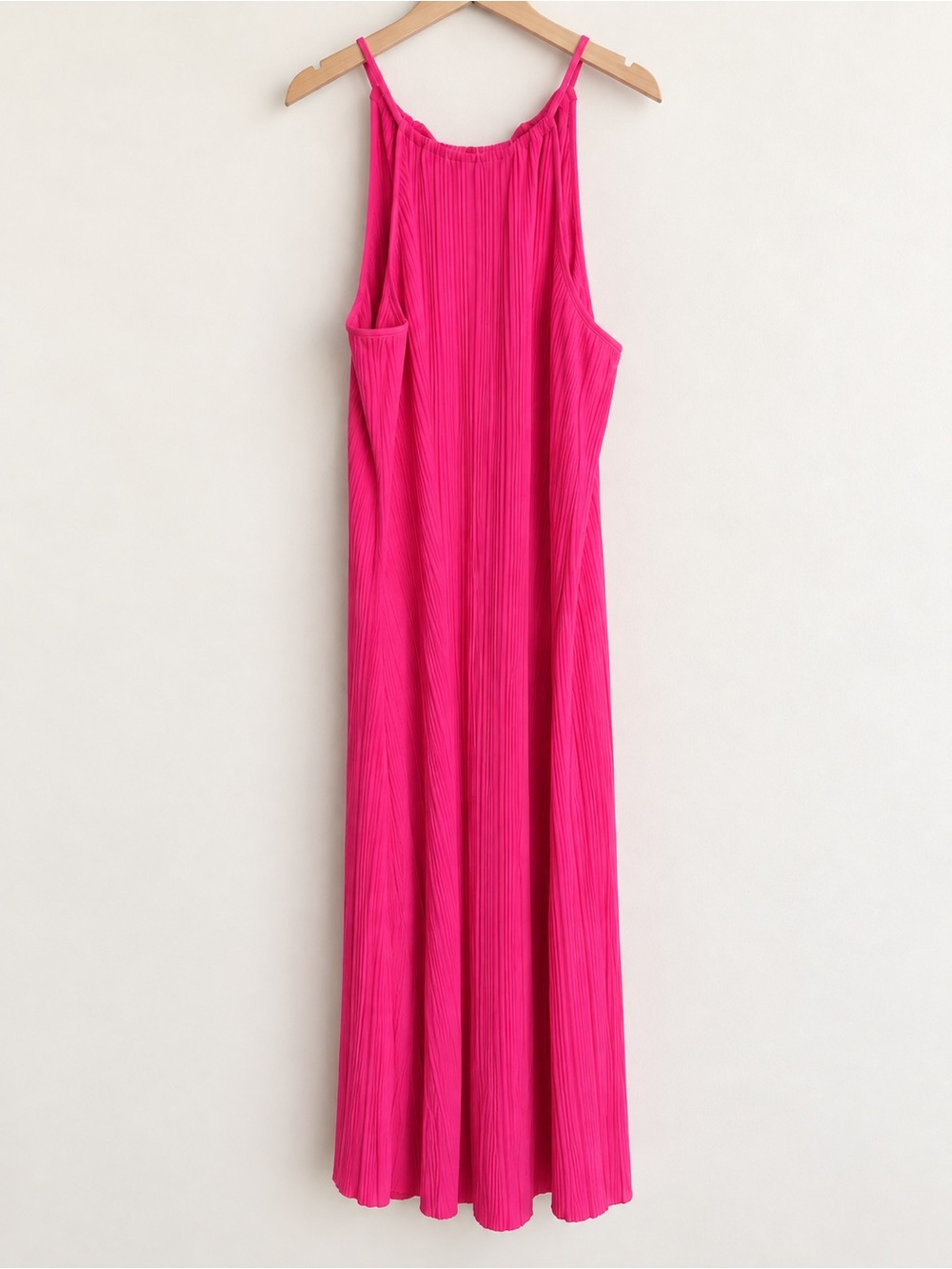 a new day Bright Fuchsia Pleated Maxi Dress